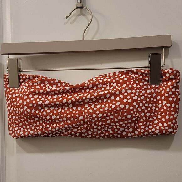 Brown Polka Dot Bandeau Bikini Top - Picture 1 of 3
